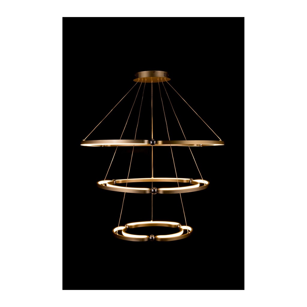 246W Gold LED Chandelier - 3000K Warm White