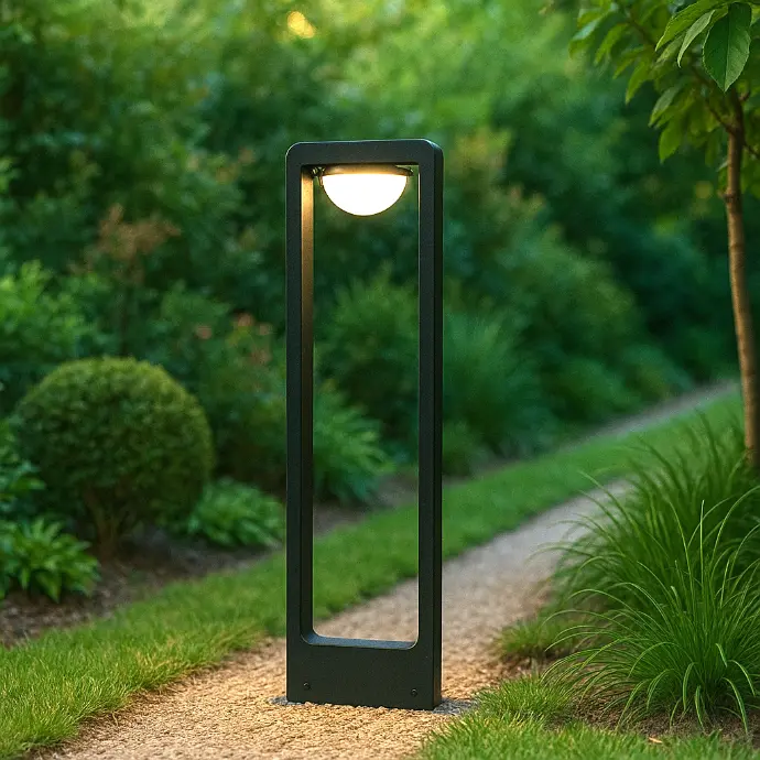 7W Black Bollard Light - 3000K Warm - Lifestyle