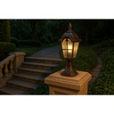 Brass Outdoor Surface-Mount Lantern - Lifestyle