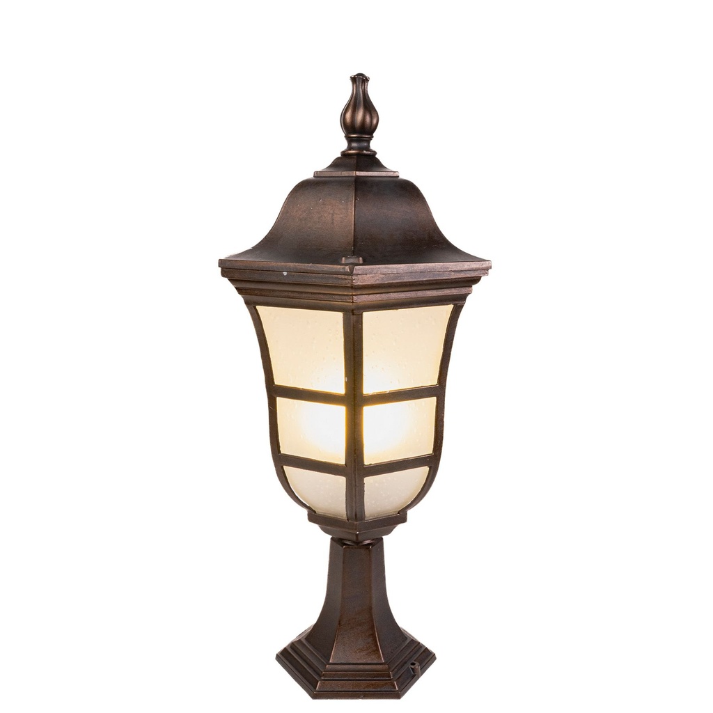 Sleek Outdoor Surface-Mount Lantern - Brass Finish - Main
