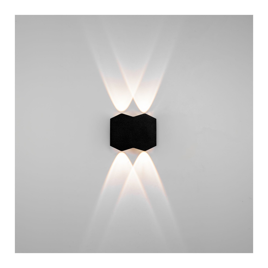 4W Black Aluminum Up & Down Wall Light - Compact and Elegant | 