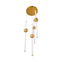 Luxury LED Chandelier – Gold & White Modern Pendant Light
 | 
