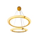 Modern Gold LED Ring Chandelier – Adjustable Double Circle Pendant Light for Dining Room, Living Room & High Ceilings
 | 