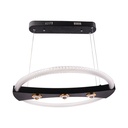 Modern LED Circular Chandelier – Black & Gold Elegance | 