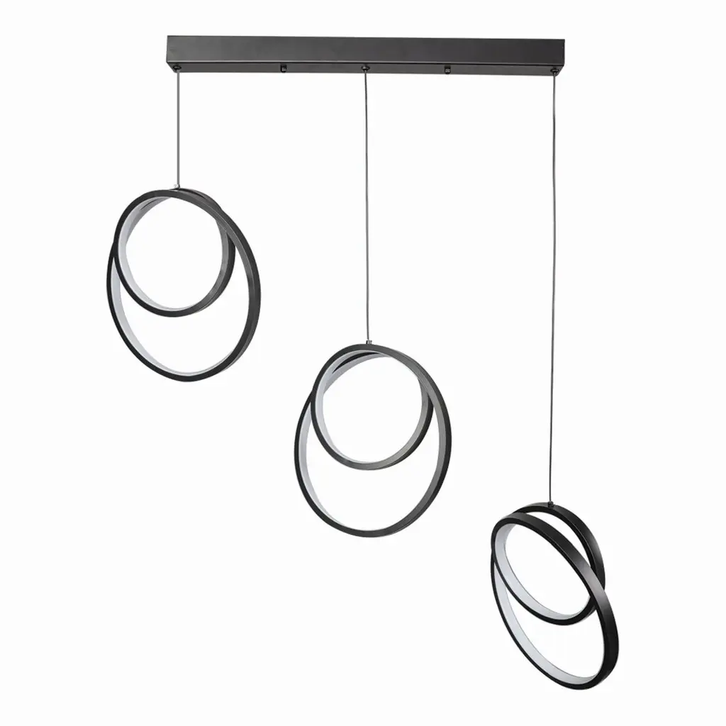 [202332111] LED Ceiling Light Fixture - Modern 8-Light Black Pendant Lamp LM-0056-87 (1).webp