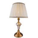 Crystal Table Lamp with Pleated Fabric Shade