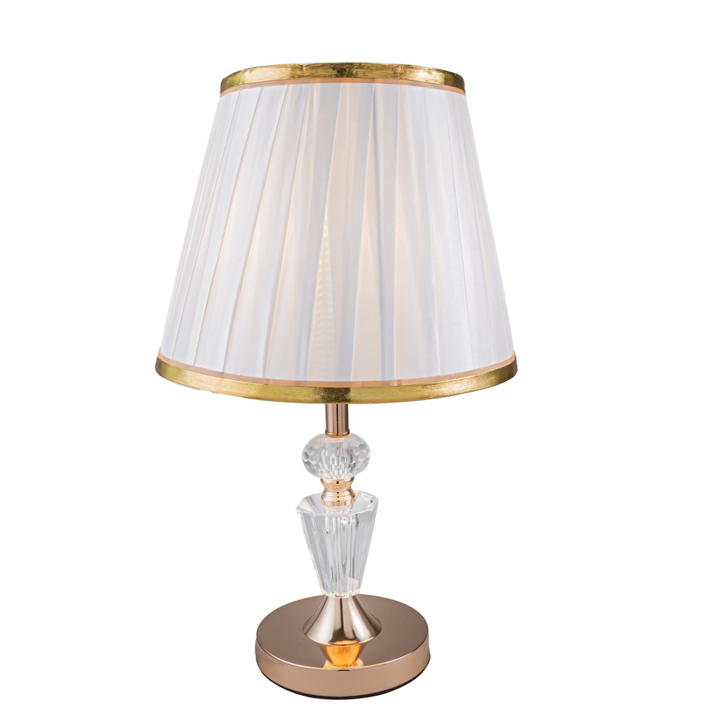 Gold Crystal Table Lamp with Fabric Shade