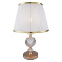Gold Crystal Table Lamp with Pleated Fabric Shade
