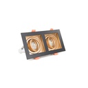 Black & Gold Double Spotlight - LM-B05-2MR16-2-OUT - 44W Recessed Lighting