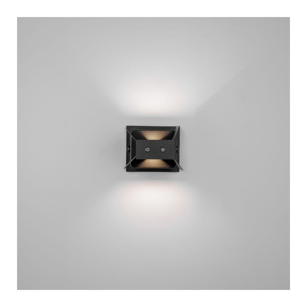 6W Black Aluminum Up & Down Wall Light - Outdoor Use