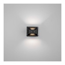 6W Black Aluminum Up & Down Wall Light - Outdoor Use