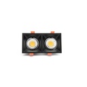 Black Metal Double Spotlight - LM-B08-2MR16-2-BK - Recessed Lighting