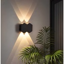 4W Black Aluminum Up & Down Wall Light - Compact and Elegant