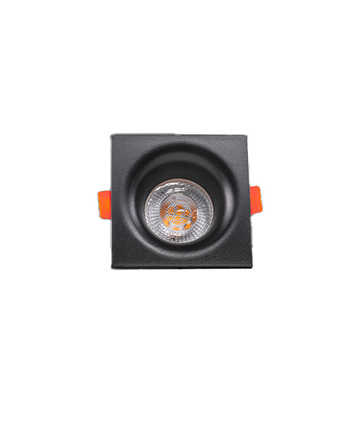 LM-17-SQ-SINGLE-BK Black Square Recessed Spot Light