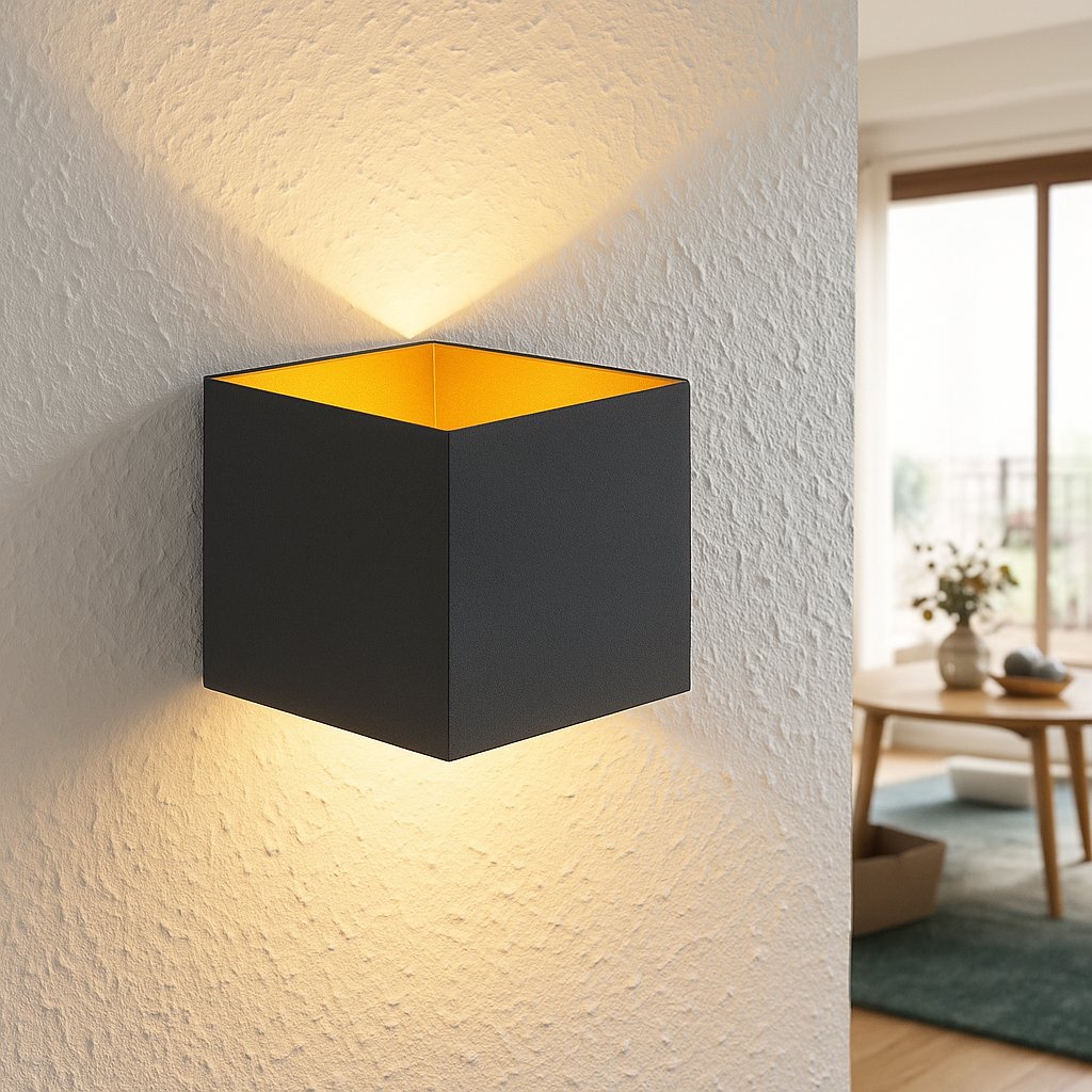 6W Black/White + Gold Wall Lamp with COB LED - Stylish and Efficient
