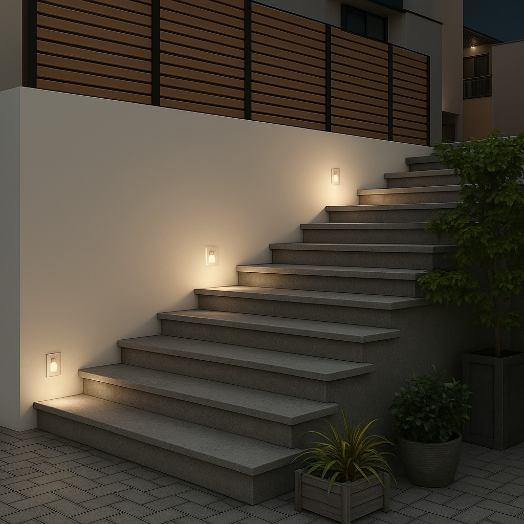 ضوء درج سلم مربع 3W مع SMD LED - حديث وموفر للطاقة أبيض/أسود/رمادى