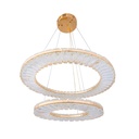 Luxury Crystal Ring Chandelier Modern LED Pendant Light, Double Circular Gold Hanging Fixture for Living Room, Dining Room & Foyer
