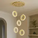 Luminous Orbit LED Pendant Light – Crystal Ring Suspension Fixture