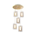 Radiant Prism LED Pendant Light – Modern Rectangular Crystal Chandelier