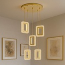 Radiant Prism LED Pendant Light – Modern Rectangular Crystal Chandelier
