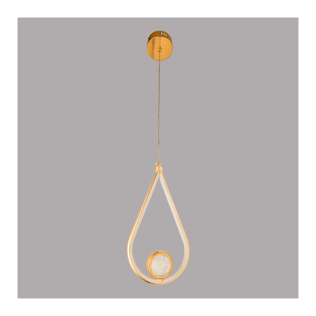 Golden Drop LED Pendant Light – Minimalist Crystal Teardrop Fixture