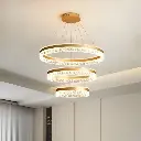 نجفة LED سبايرال الفاخرة – أناقة مزدوجة الحلقات بالكريستال