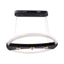 Modern LED Circular Chandelier – Black & Gold Elegance
