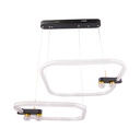 Modern Geometric LED Chandelier – Black & Gold Double-Layer Hanging Light for Dining & Living Room