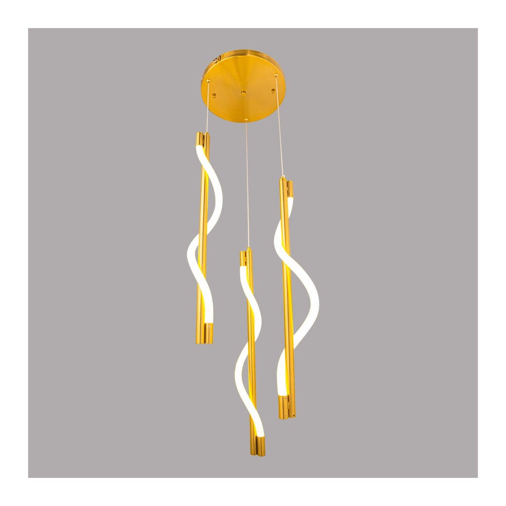 Modern Gold Spiral LED Pendant Light – Elegant Twisted Design for Luxury Interiors
