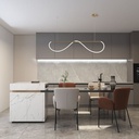 Modern Infinity LED Pendant Light – Gold Loop Hanging Lamp for Elegant Interiors
