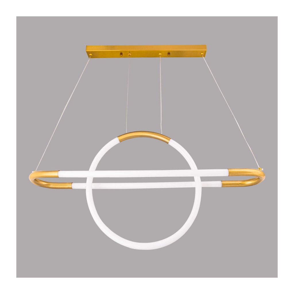 Saturn-Inspired LED Pendant Light – Gold & White Modern Hanging Lamp
