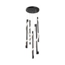 Modern Spiral LED Chandelier – Black & White Multi-Tube Pendant Light
