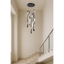 Modern Spiral LED Chandelier – Black & White Multi-Tube Pendant Light

