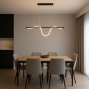 Modern LED Wave Pendant Light – Black & White Hanging Ceiling Lamp

