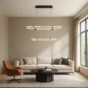 نجفة LED كريستالية مزدوجة الحلقات – إضاءة عصرية مميزة