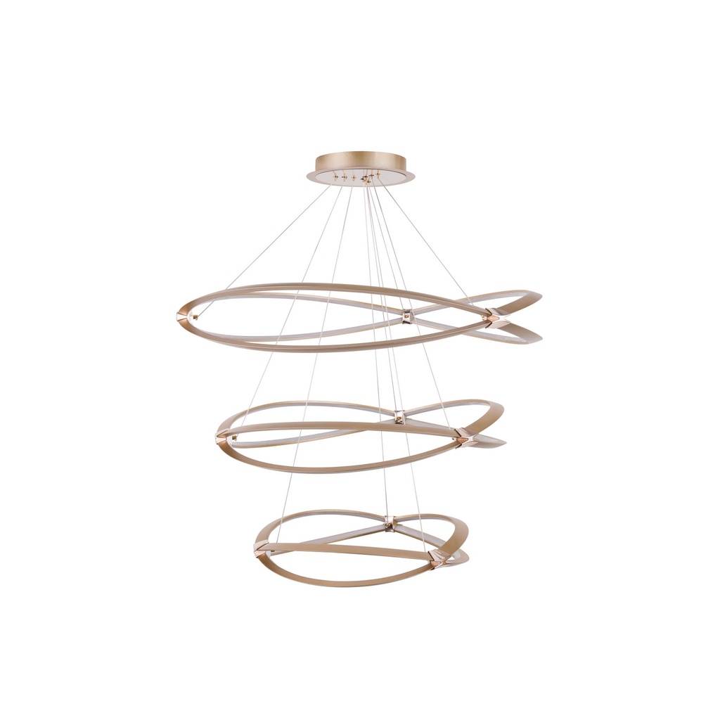 Modern Spiral LED Chandelier – Artistic Triple-Ring Hanging Light
