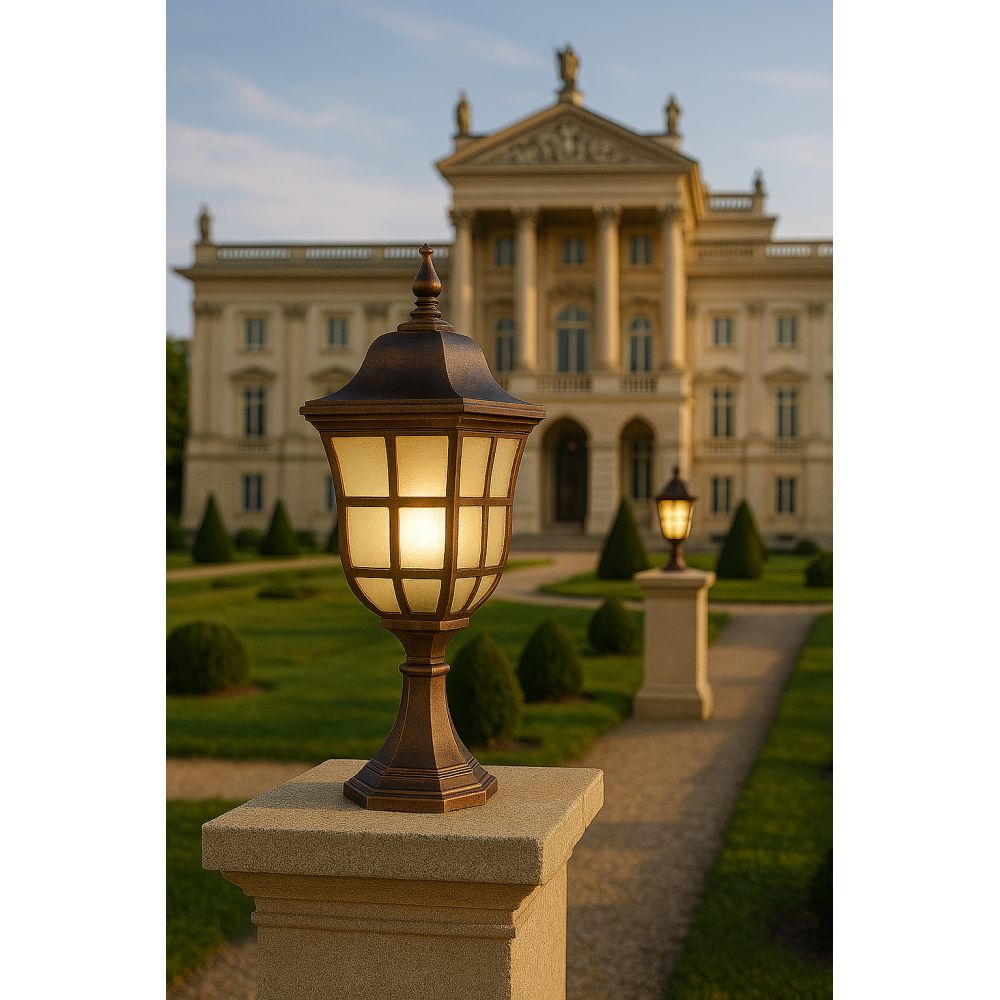 Sleek Outdoor Surface-Mount Lantern - Brass Finish