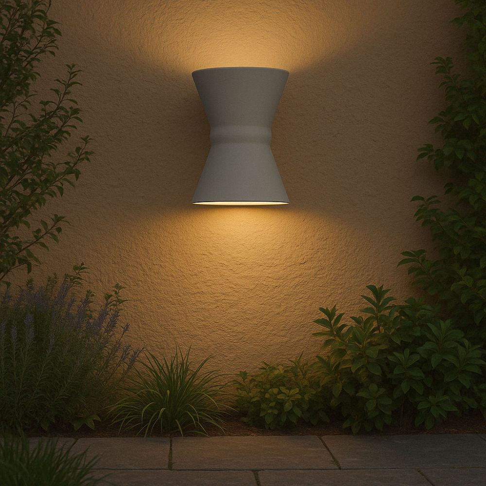 Italian Up/Down Outdoor Wall Light, White Finish