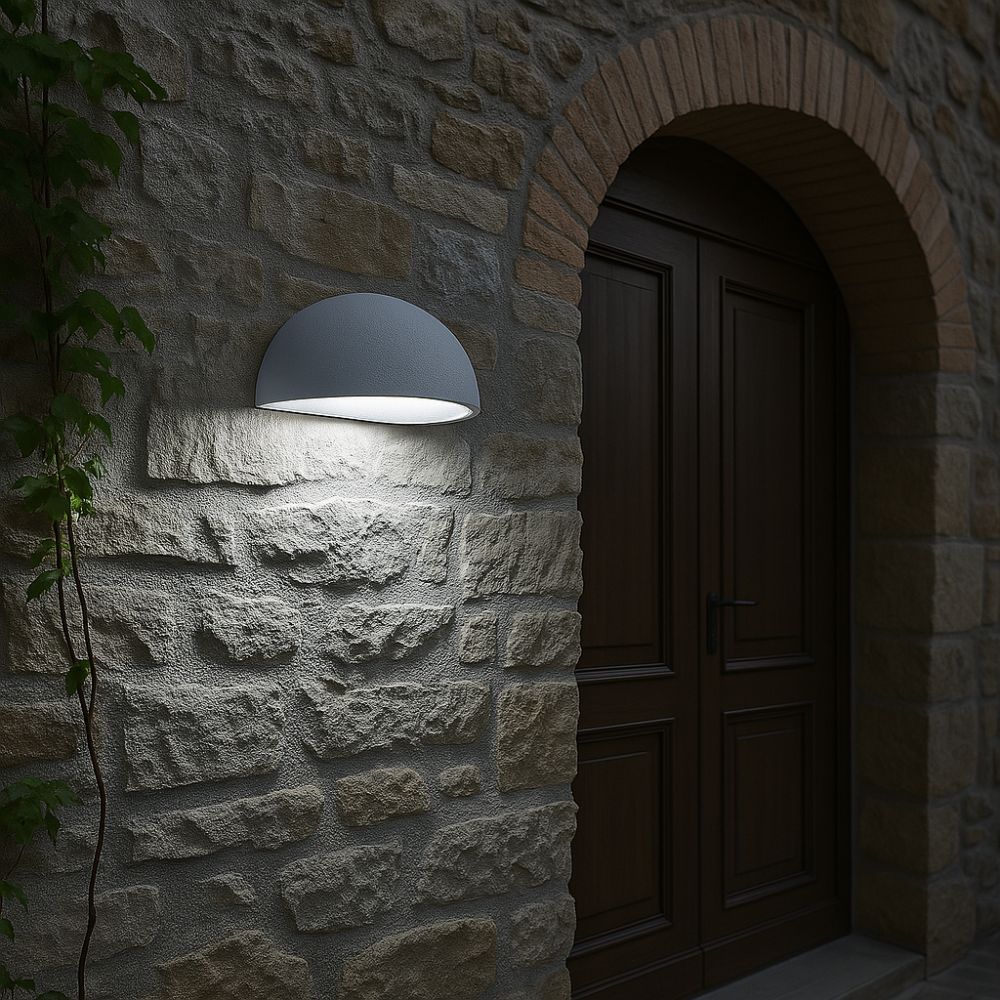 Large Italian Outdoor Wall Light, White