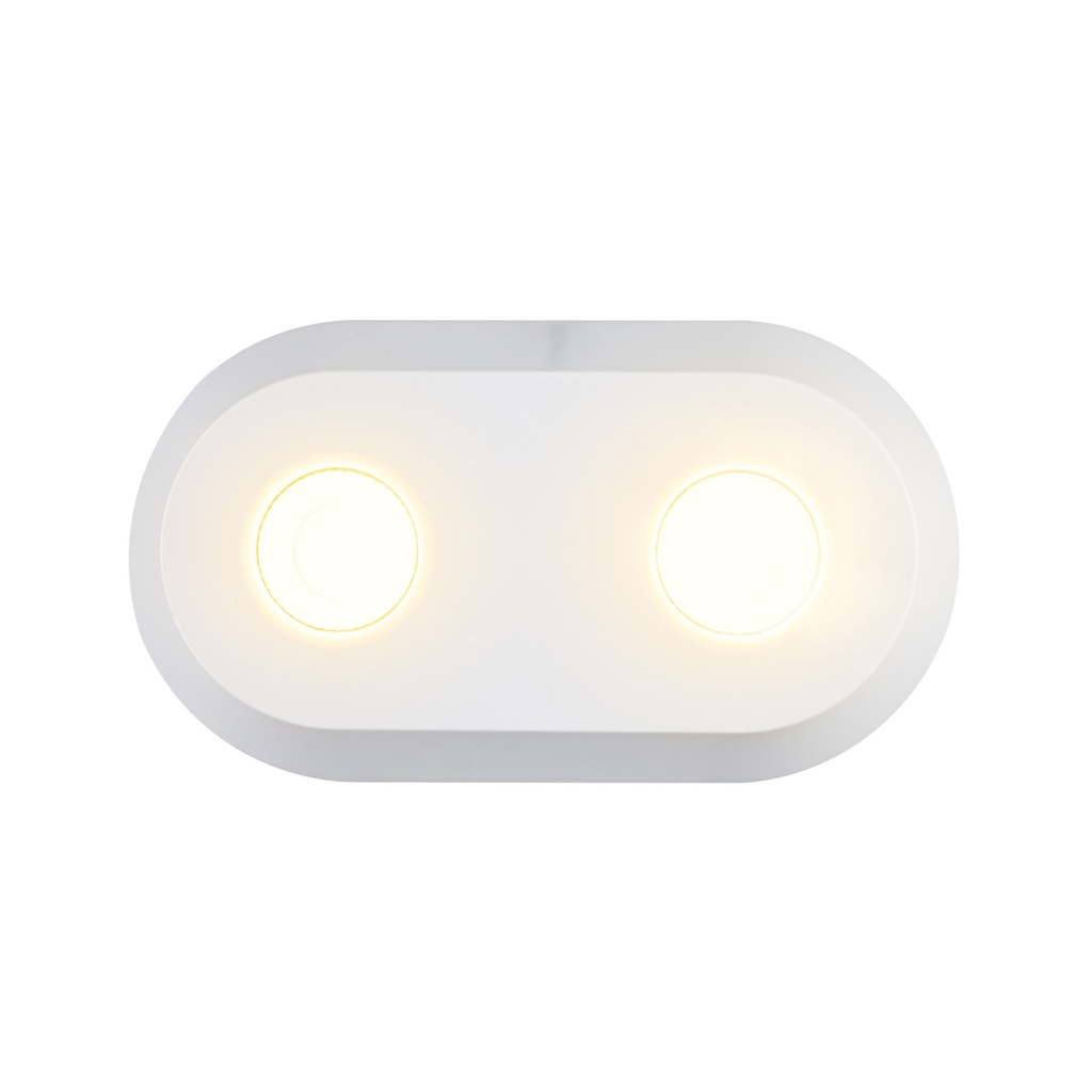 Dual Plate Light KMU002 - White Body - Warm Light 18W