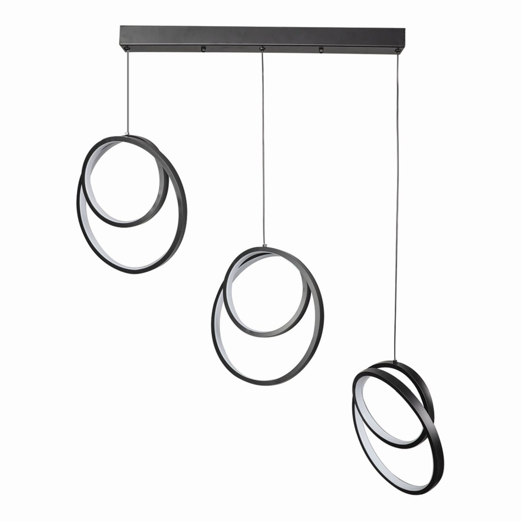 LED Ceiling Light Fixture - Modern 8-Light Black Pendant Lamp LM-0056-87