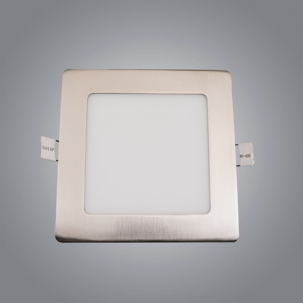 Zoom 2600 Indoor Flat 9W Square Silver Frame White Light Spot Panel