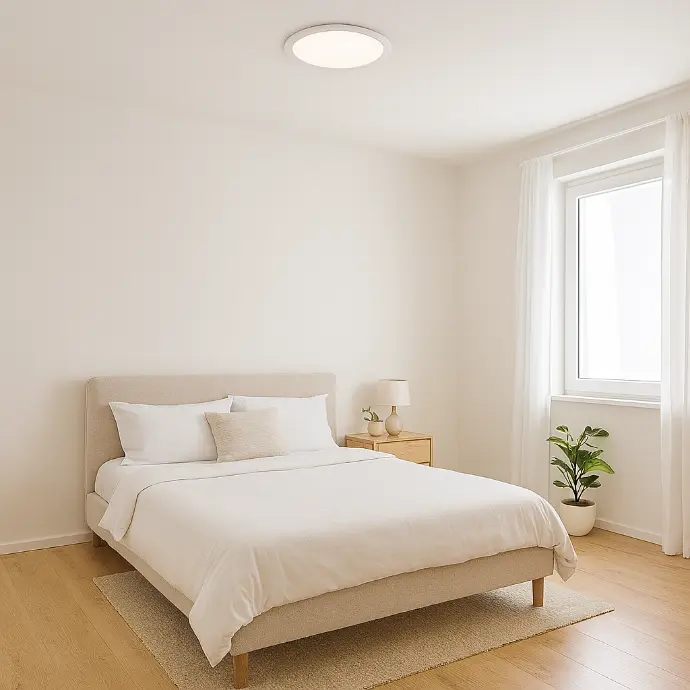 18W Round LED Panel Downlight - White Finish