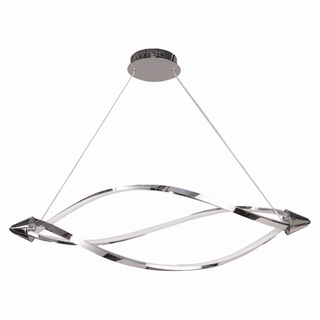 Twisted Chrome LED Pendant Light - 57W