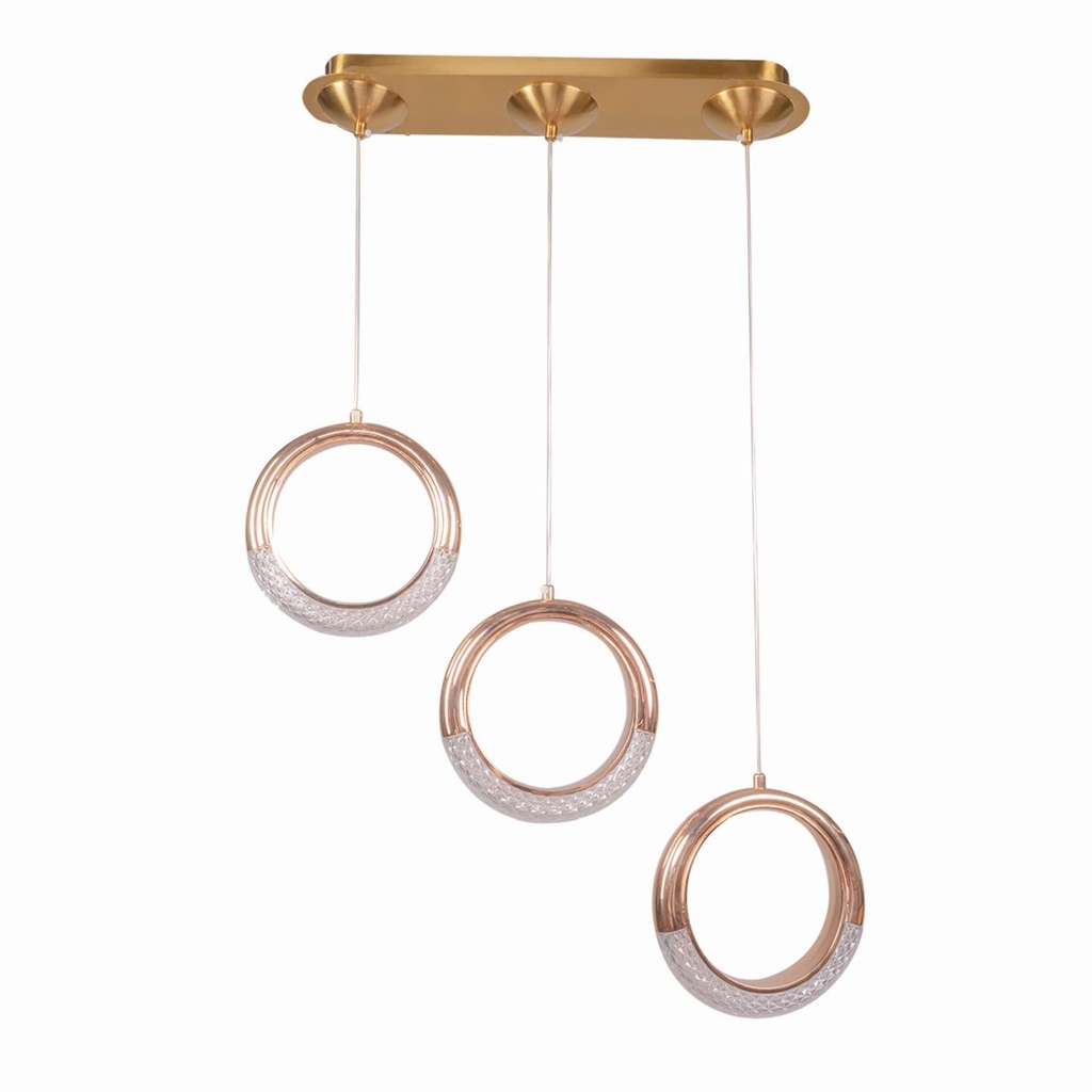 LED 25W Pendant Light with Gold Accents