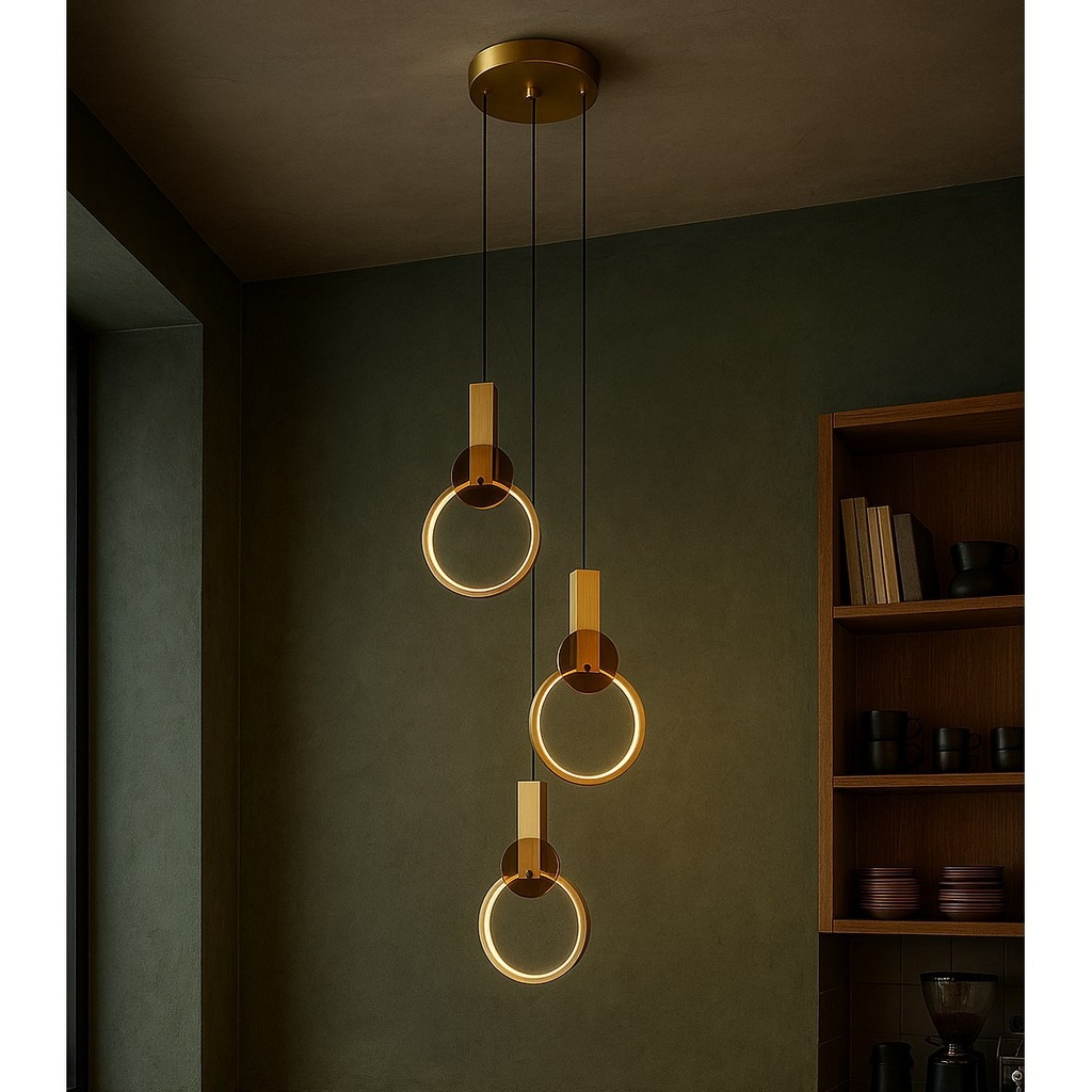 Dual LED Pendant Lamp with Silicone and Metal Design