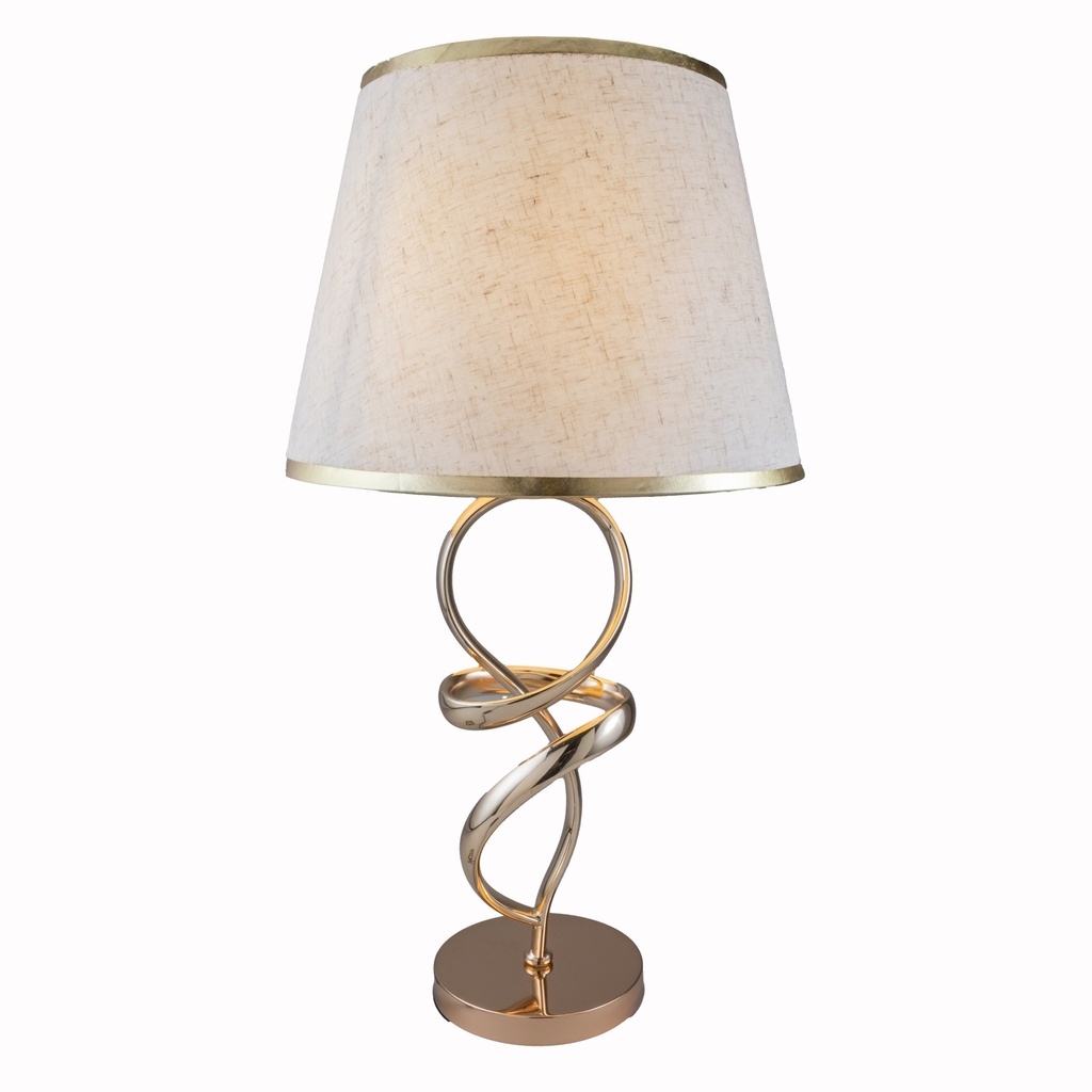 Copper Table Lamp with Fabric Shade