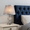Crystal+ Silver Pleated Fabric Table Lamp
