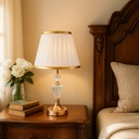 Gold Crystal Table Lamp with Fabric Shade