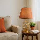 Gold Table Lamp with Fabric Shade
